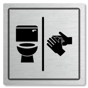 WC, umývárna, 148x148mm, stříbrná, Utah